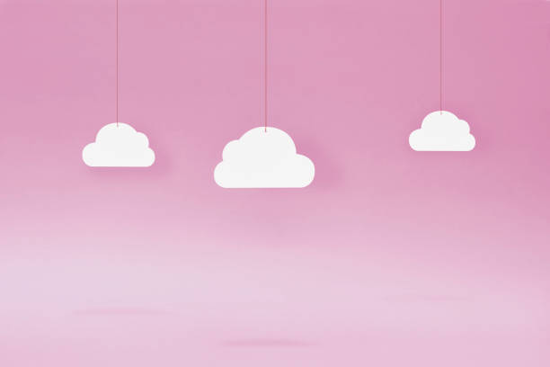 nuvens de papel – icloud – rosa - icloud - fotografias e filmes do acervo