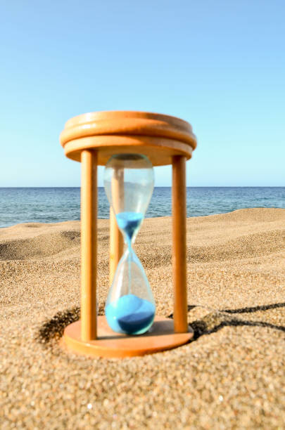 istock Hourglass Clock on the Sand Beach 638572760