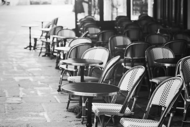 istock vintage Paris view,  street cafe 638573860