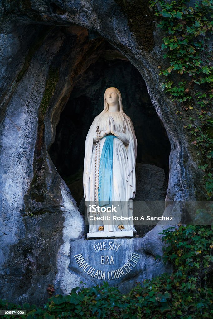 Virgin in the grotto Lourdes France Lourdes - France Stock Photo