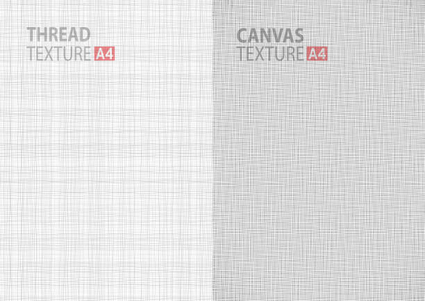 gray backgrounds fabric thread canvas textures in A4 size Set of light gray white line fabric thread canvas burlap texture in A4 paper size backgrounds, thread gray pattern backdrop vertical paper format.  fabric textures stock illustrations