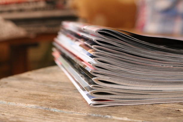 istock Magazines on the wooden table 638576130