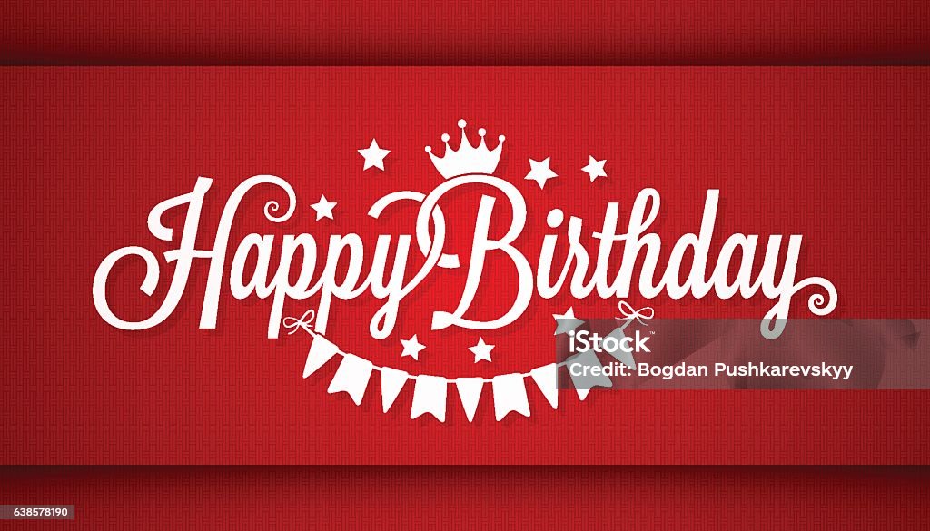 Alles Gute zum Geburtstag Karte auf rotem Hintergrund - Lizenzfrei Geburtstag Vektorgrafik