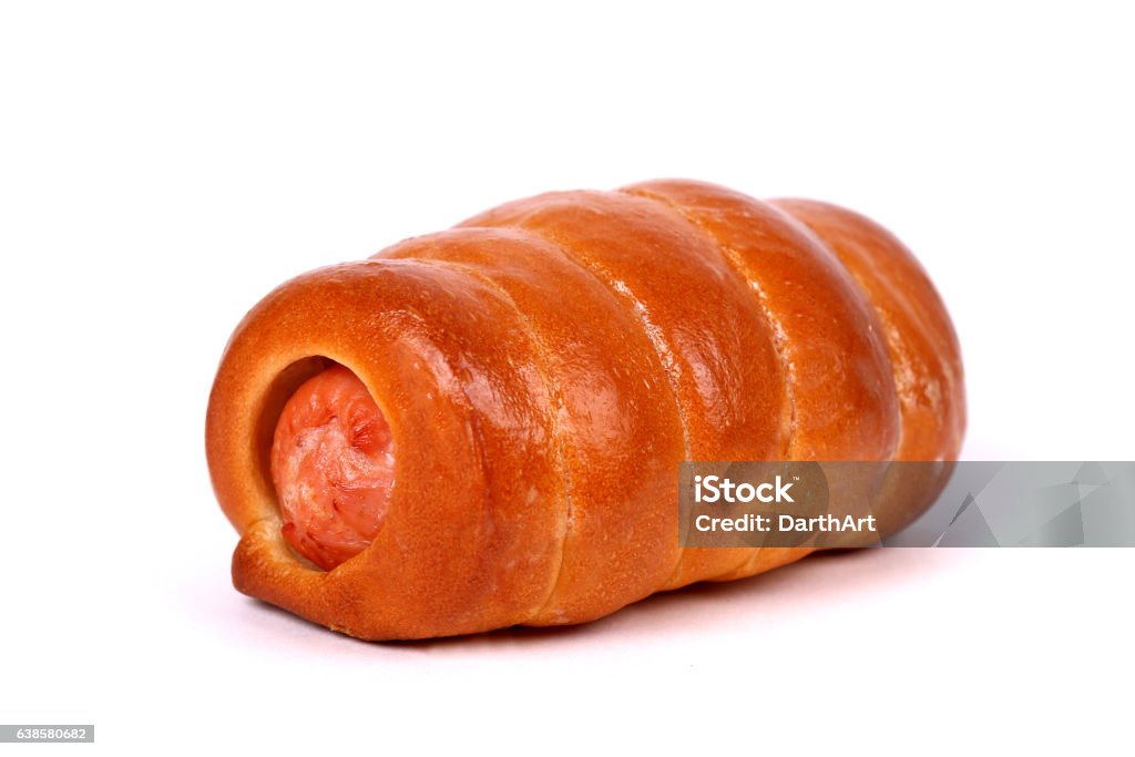 Sausage roll Sausage roll isolated over white background Aspirations Stock Photo