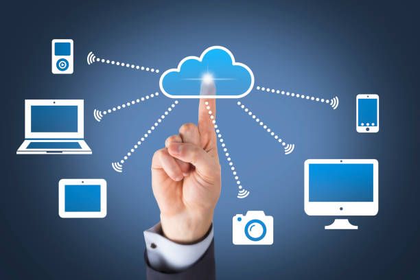 cloud computing digital on visual screen - reference file imagens e fotografias de stock