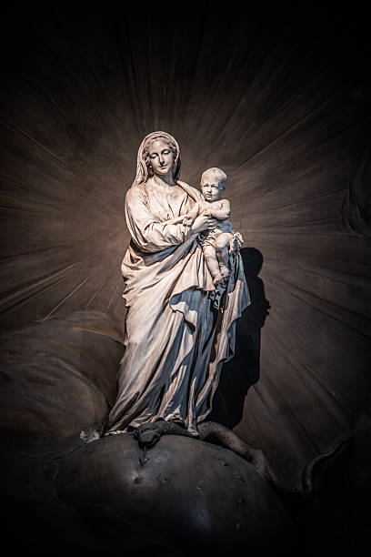 Statue of Madonna and Child at St Sulpice
