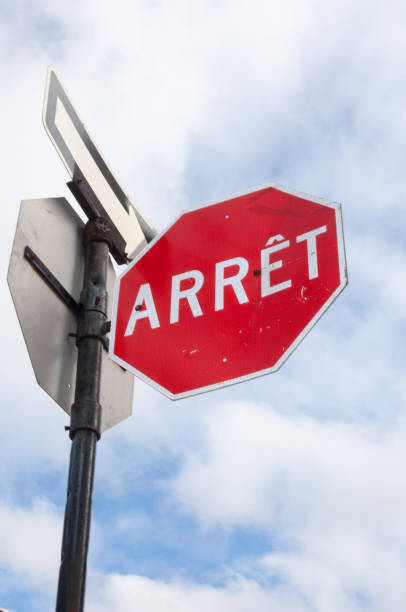 istock Stop sign and one way traffic arrow with clouds and 638582082