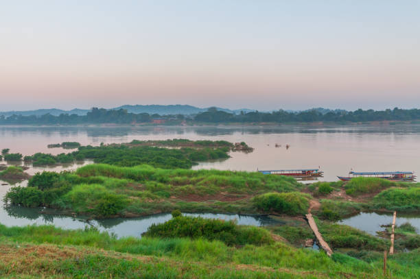 istock Sunset at Khong river, Thailand 638583436