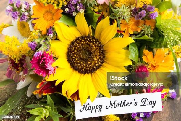 Glücklicher Muttertag Grußkarte Stockfoto und mehr Bilder von Muttertag - Muttertag, Blumenbouqet, Mutter