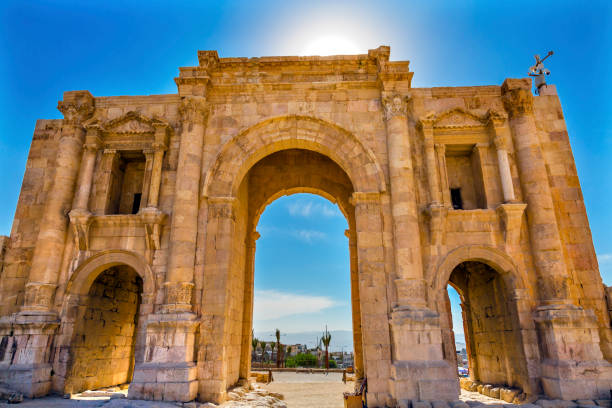 istock Hadrian's Arch Gate Sun Ancient Roman City Jerash Jordan 638588468