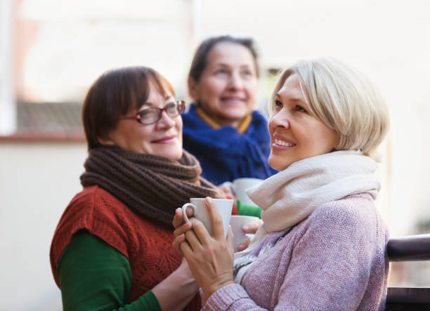 istock Female having tea on terrace 638591530
