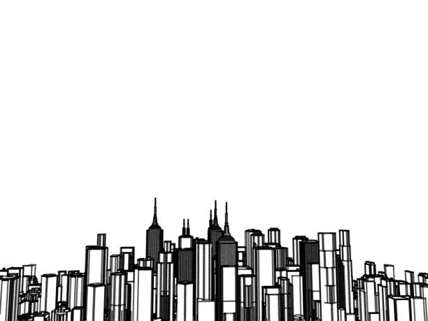 istock City. Isolated on white background. Sketch illustration. 638595350