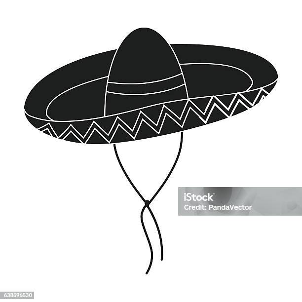 Etna Molestia violento Ilustración de Icono De Sombrero Mexicano En Estilo Negro Aislado En  Backgroun Blanco y más Vectores Libres de Derechos de Celebración - Ocasión  especial - iStock