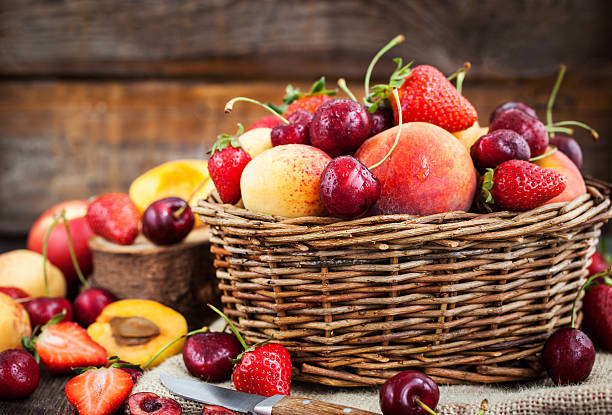 istock Fresh ripe summer berries and fruits 638597094