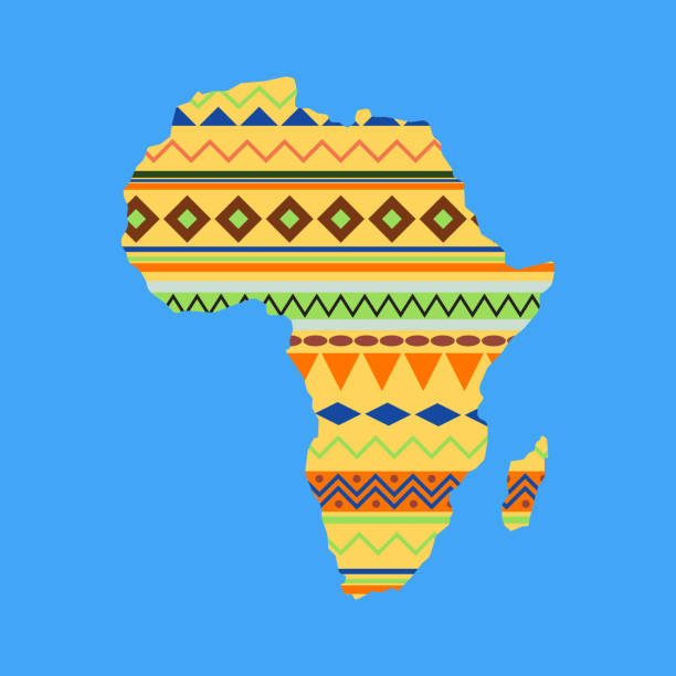 アフリカ大陸ベクトルイラストレーション。 - silhouette ethiopia map cartography点のイラスト素材／クリップアート素材／マンガ素材／アイコン素材