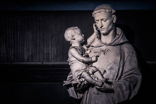 Saint Anthony of Padua Saint Anthony of Padua at Saint-Sulpice church in Paris st anthony of padua stock pictures, royalty-free photos & images