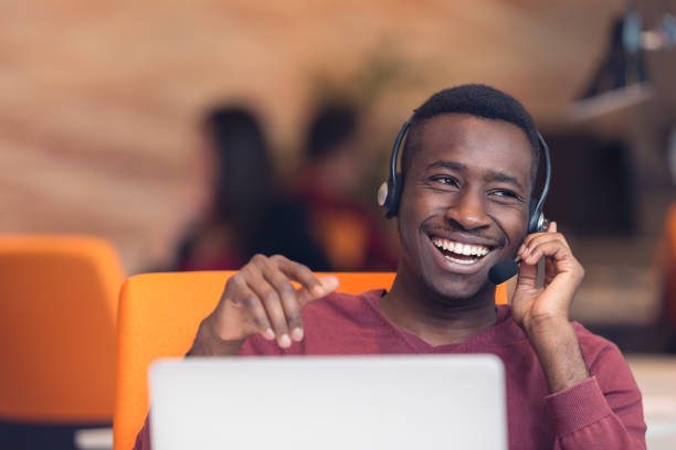 istock Customer Service agent in an startup office with laptop 638604144