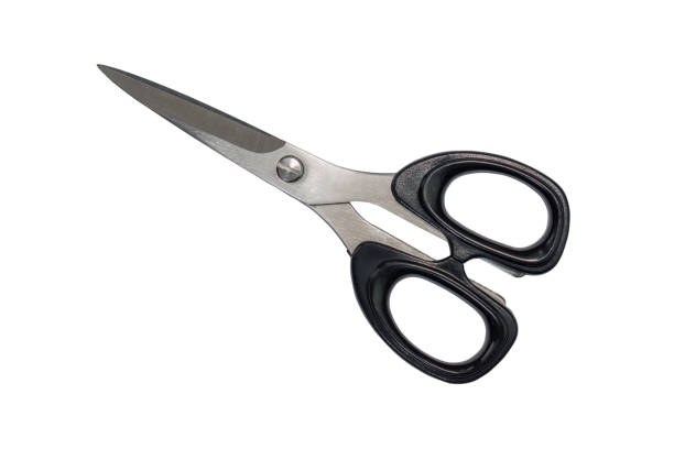 istock Black handkes metal scissors 638610440