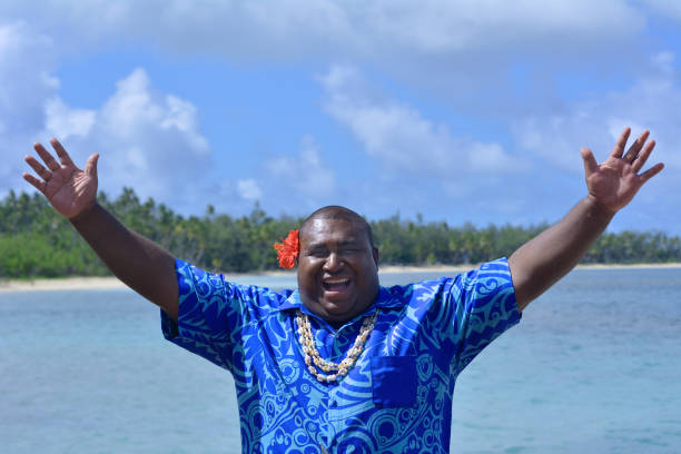 istock Fijian man greets hello in Fiji - Bula 638610532