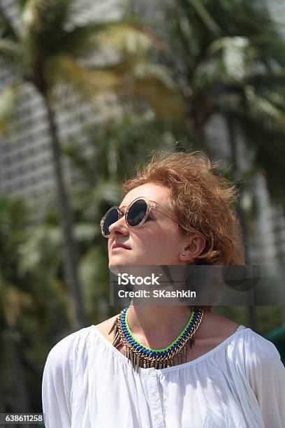 European Girl In Downtown Miami Stock Photo - Download Image Now - Freedom Tower - Miami, Miami, Alternative Lifestyle
