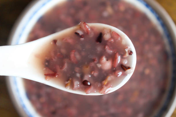 istock Rice porridge on a wooden table. 638614318