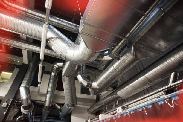 istock Ventilation pipes of an air condition 638615388