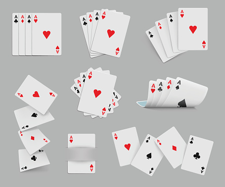 Four aces playing cards set for any design