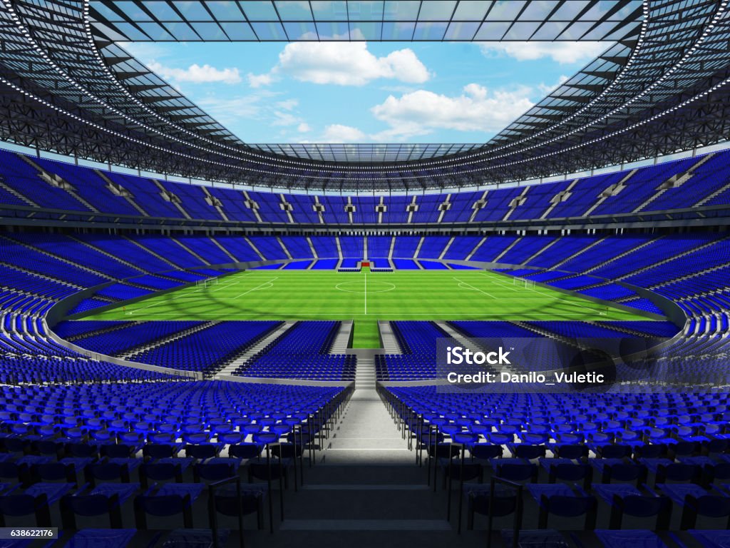 Sân Vận Động Bóng Đá Hiện Đại Tuyệt Đẹp Với Ghế Màu Xanh Hình ảnh ...