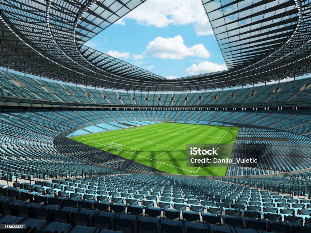 Sân Vận Động Bóng Đá Hiện Đại Tuyệt Đẹp Với Ghế Màu Xanh Da Trời ...