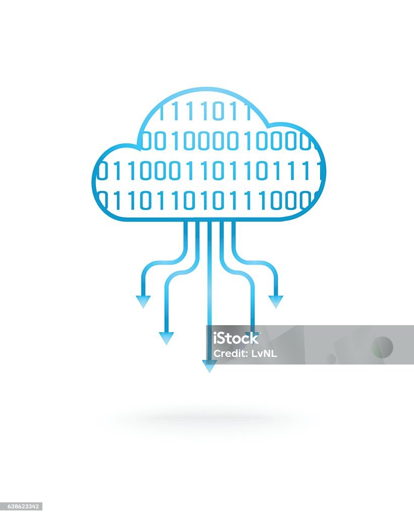 Cloud Computing Concept With Binary Code Stock Illustration - Download ...