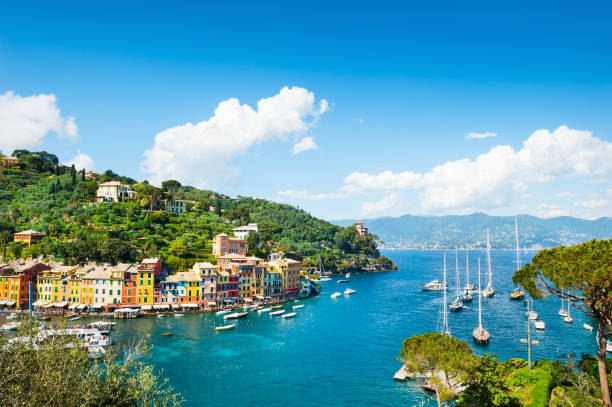 Beautiful sea coast in Portofino, Italy. Beautiful sea coast in Portofino, Italy. Summer landscape portofino stock pictures, royalty-free photos & images