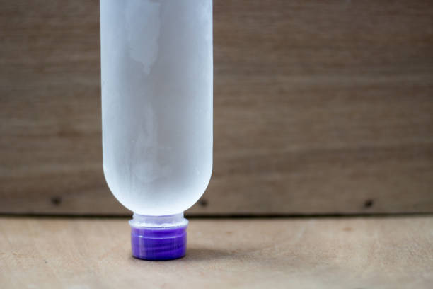 istock Top view Close up drops of ice cold bottle of 638627106