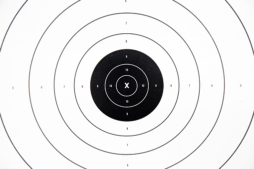 clean and colorful black paper bullseye target