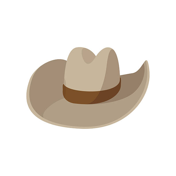 Cowboy hat cartoon icon Cowboy hat cartoon icon on a white background cowboy hat stock illustrations