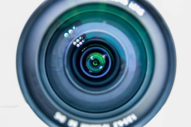 istock Camera photo lens over white background 638631468