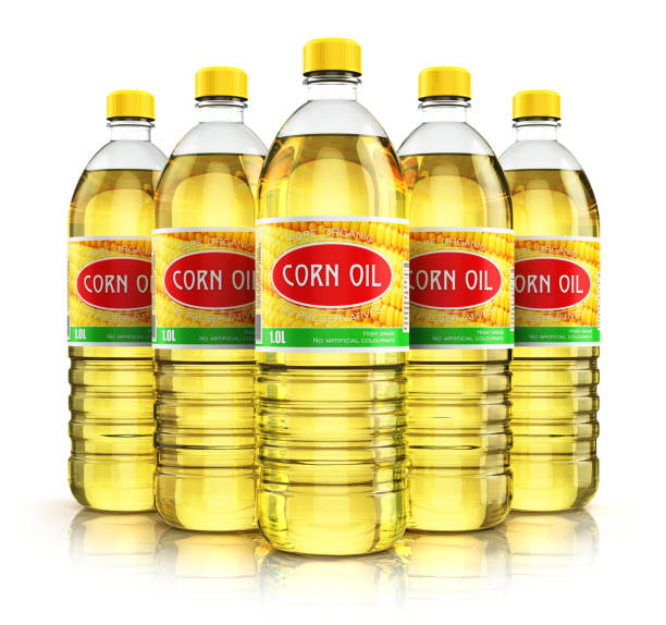istock Group of plastic bottles with corn oil 638638250