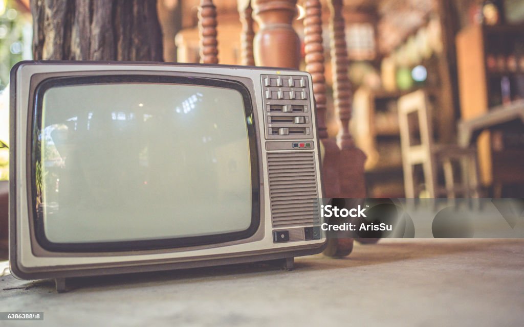 Vintage Photo Retro television vintage style 1980-1989 Stock Photo