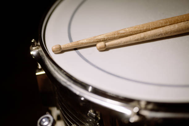 istock Snare drum and a pair of drum sticks 638639420