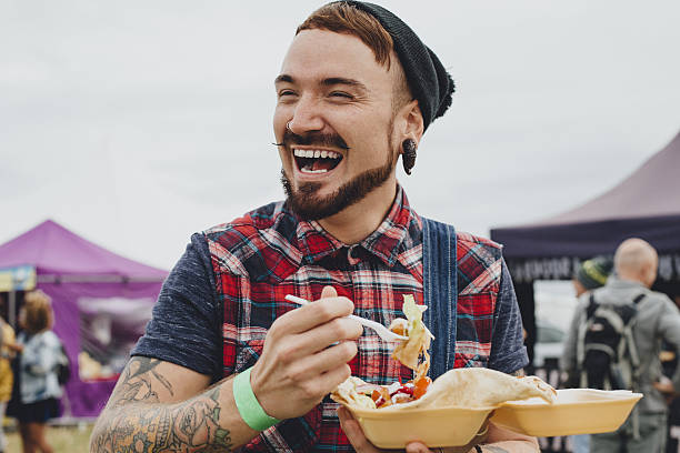 Enjoying A Festival Kebab