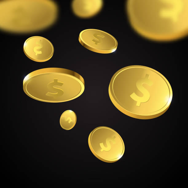 istock Vector Illustration of flying golden coins. Money isolated. 638644992