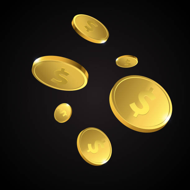 istock Vector Illustration of flying golden coins. Money isolated. 638645112