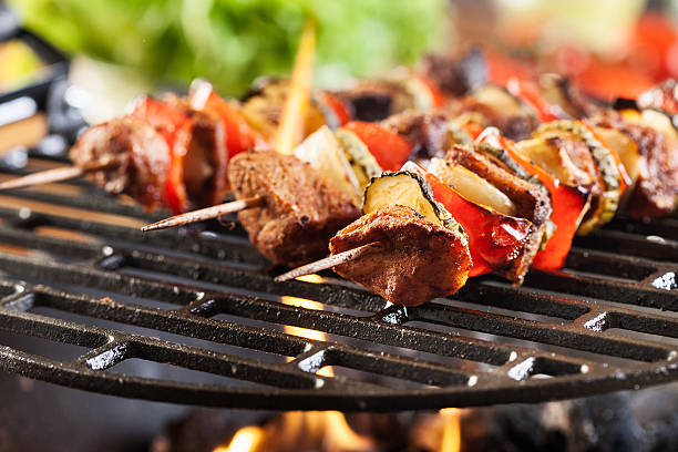 istock Grilling shashlik on barbecue grill 638645812