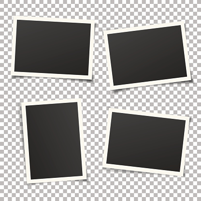 Set of vintage photo frames isolated on background. Vector eps.
