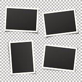 istock Set of vintage photo frames isolated on background. Vector eps. 638651412