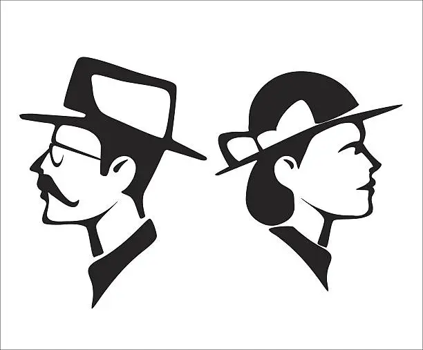 Vector illustration of man and woman