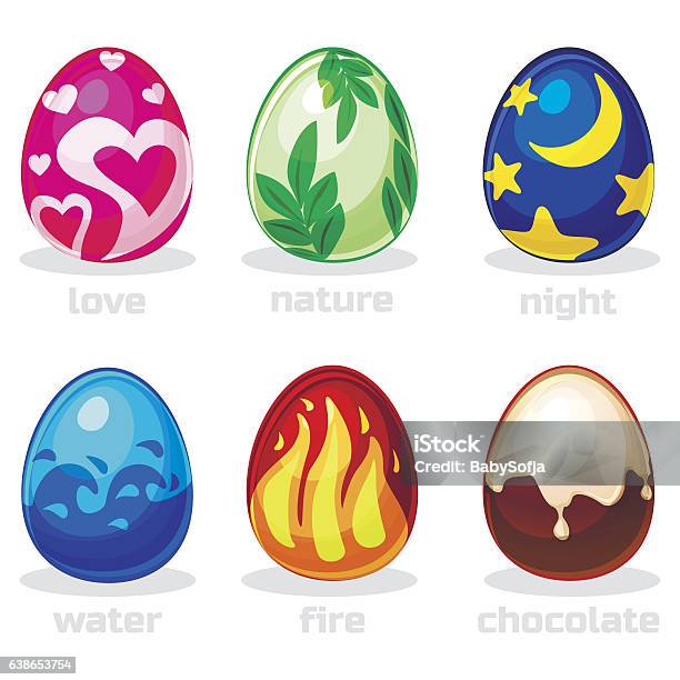 Texture Cartoon Easter Eggs In Vector Stock Illustration - Download Image  Now - Animal Egg, Dragon, Egg - Food - iStock