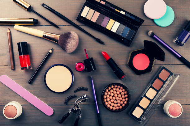 istock top view of makeup cosmetics set 638653848