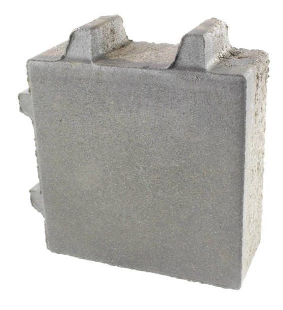 istock Pavement brick, isolated. Concrete block for paving 638654484