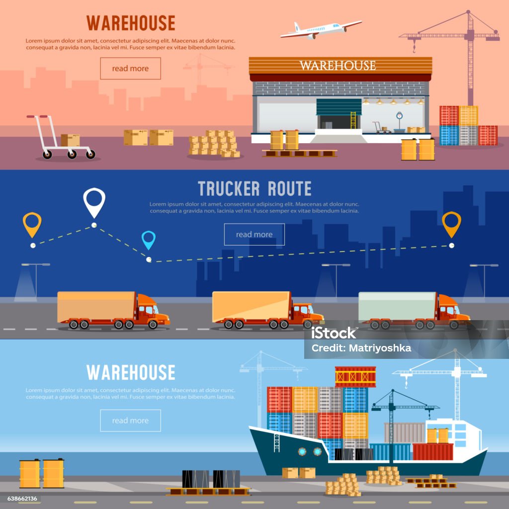 グローバルロジスティクス。貨物輸送 - 貨物運送のロイヤリティフリーベクトルアート
