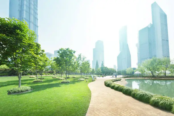 Photo of park in lujiazui financial center, Shanghai, China